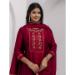 Picture of Fine Silk Dark Red Readymade Salwar Kameez