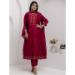 Picture of Fine Silk Dark Red Readymade Salwar Kameez