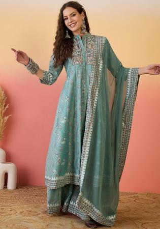 Picture of Taking Silk Slate Grey Readymade Salwar Kameez