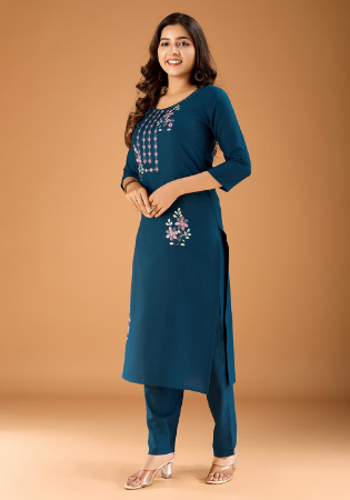 Picture of Lovely Cotton Midnight Blue Kurtis & Tunic