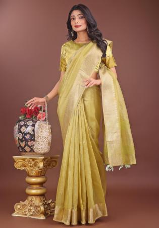 Picture of Elegant Organza Burly Wood Saree