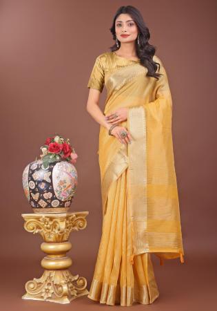 Picture of Appealing Organza Khaki Saree
