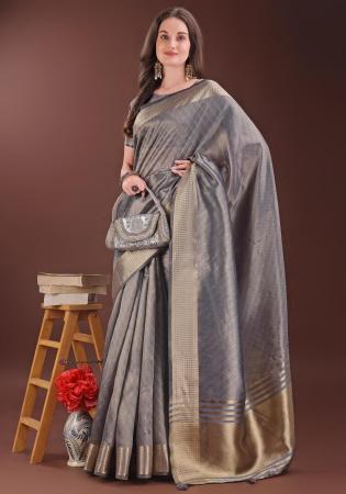 Picture of Enticing Organza Dim Gray Saree