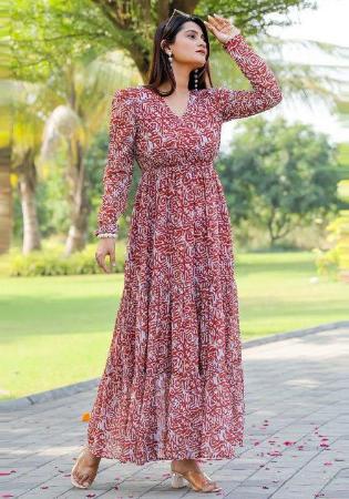 Picture of Nice Rayon Maroon Kurtis & Tunic