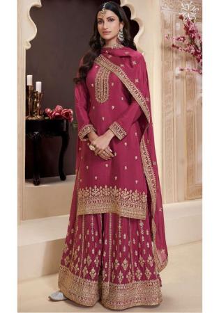 Picture of Chiffon Misty Rose Straight Cut Salwar Kameez