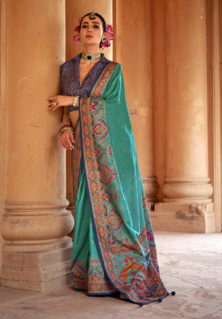Picture of Nice Silk Teal Saree