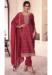 Picture of Marvelous Chiffon Brown Straight Cut Salwar Kameez