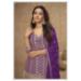 Picture of Amazing Chiffon Purple Straight Cut Salwar Kameez
