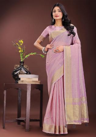 Picture of Pleasing Organza Plum Saree