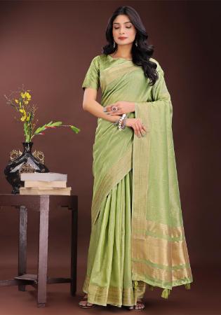 Picture of Enticing Organza Dark Khaki Saree