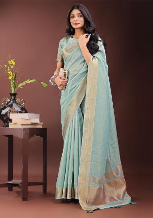 Picture of Beauteous Organza Alice Blue Saree
