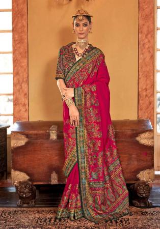 Picture of Stunning Silk Pink Saree