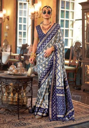 Picture of Elegant Silk Slate Grey Saree