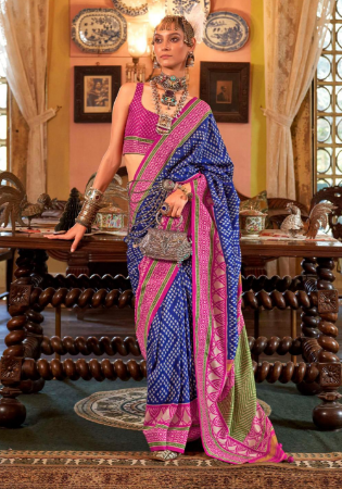 Picture of Admirable Silk Dark Slate Blue Saree