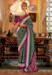 Picture of Well Formed Silk Dark Olive Green Saree