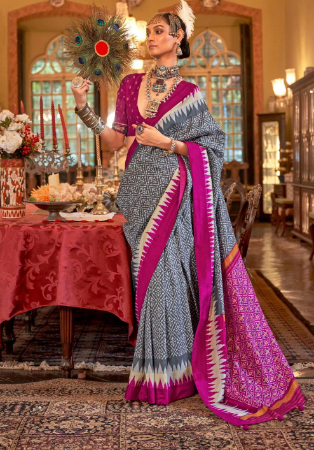 Picture of Bewitching Silk Grey Saree