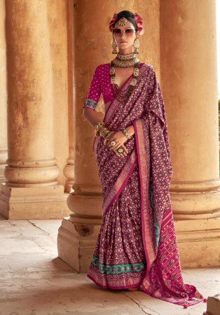 Picture of Well Formed Silk Brown Saree