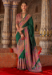 Picture of Magnificent Silk Dark Green Saree