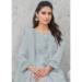 Picture of Cotton Light Slate Grey Straight Cut Salwar Kameez