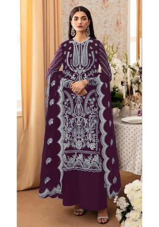 Picture of Fine Georgette Purple Straight Cut Salwar Kameez