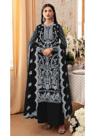 Picture of Magnificent Georgette Black Straight Cut Salwar Kameez