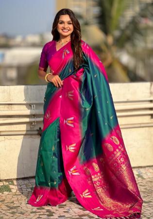 Picture of Shapely Silk Sea Green Saree