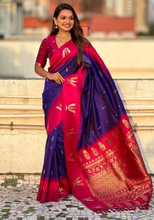 Picture of Comely Silk Midnight Blue Saree