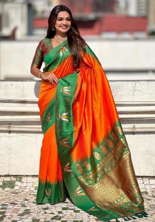 Picture of Appealing Silk Dark Orange Saree