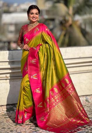 Picture of Exquisite Silk Olive Drab Saree