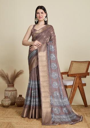 Picture of Magnificent Cotton Plum Saree