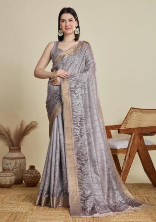 Picture of Superb Cotton Grey Saree