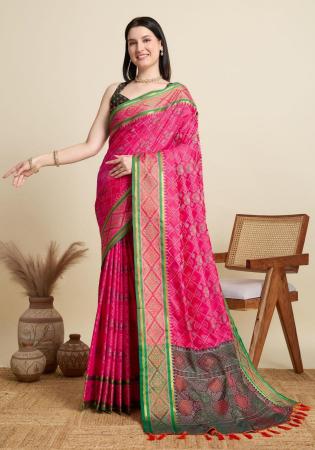 Picture of Fascinating Silk Dark Olive Green Saree