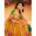 Picture of Chiffon Dark Golden Rod Straight Cut Salwar Kameez