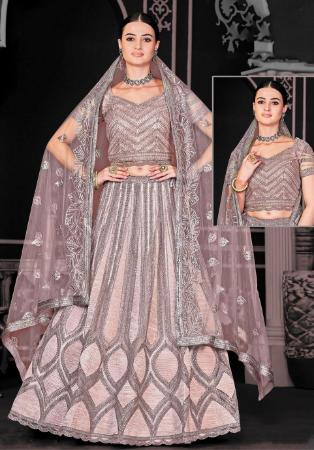 Picture of Nice Net Rosy Brown Lehenga Choli