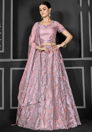 Picture of Alluring Net Pink Lehenga Choli