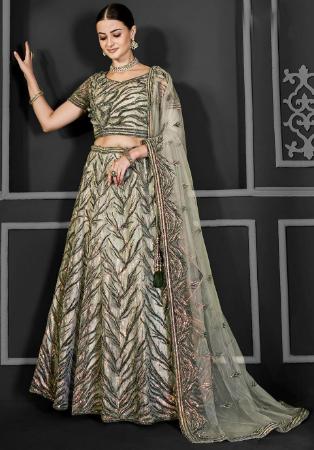 Picture of Delightful Net Rosy Brown Lehenga Choli