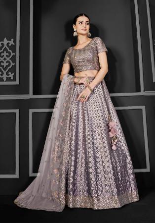 Picture of Shapely Net Grey Lehenga Choli