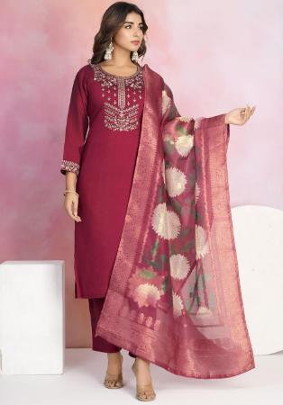 Picture of Gorgeous Chiffon Brown Readymade Salwar Kameez
