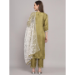 Picture of Gorgeous Silk Dark Khaki Readymade Salwar Kameez