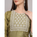 Picture of Gorgeous Silk Dark Khaki Readymade Salwar Kameez