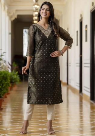 Picture of Statuesque Silk Black Kurtis & Tunic