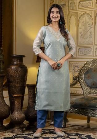 Picture of Bewitching Silk Dark Sea Green Kurtis & Tunic