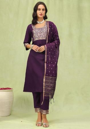 Picture of Alluring Cotton Fuchsia Readymade Salwar Kameez