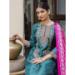 Picture of Exquisite Cotton Teal Readymade Salwar Kameez