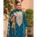 Picture of Resplendent Chiffon Teal Straight Cut Salwar Kameez