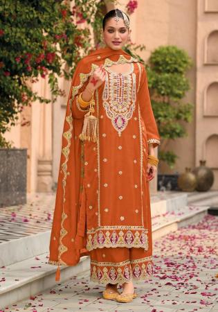 Picture of Graceful Chiffon Chocolate Straight Cut Salwar Kameez
