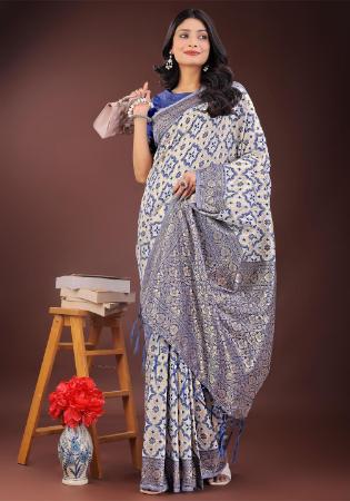 Picture of Graceful Cotton & Linen Off White Saree