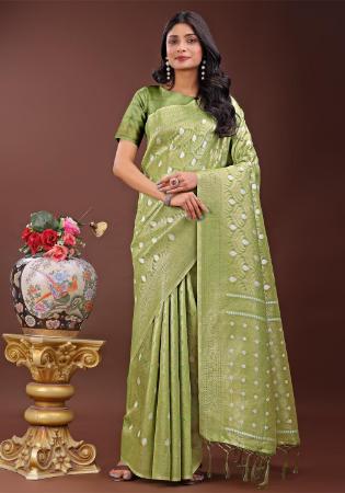 Picture of Charming Cotton Dark Khaki Saree