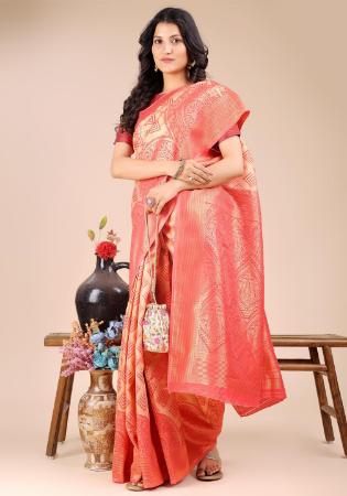 Picture of Radiant Silk Light Salmon Saree