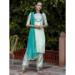 Picture of Cotton & Silk Alice Blue Readymade Salwar Kameez